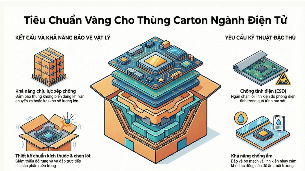 Tiêu chuẩn cho thùng carton ngành điện tử