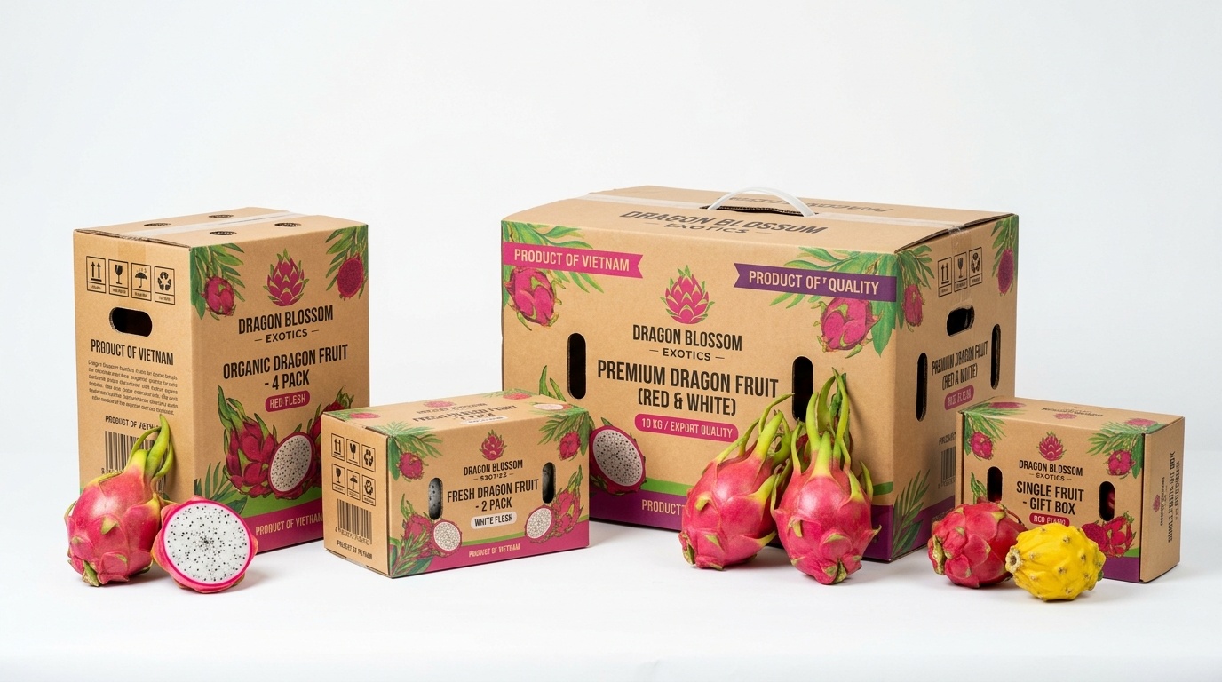 Thùng Carton Đựng Thanh Long – Bao Bì Đóng Gói Trái Cây