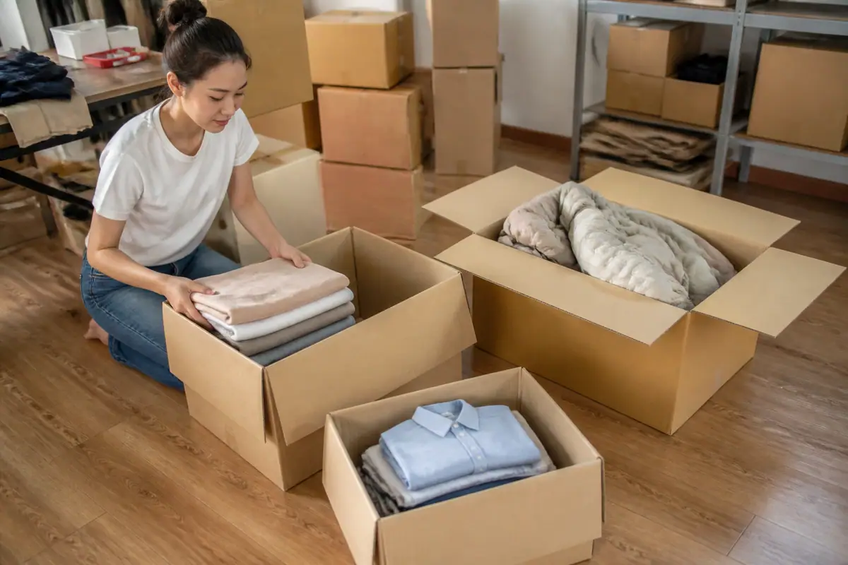 Cách chọn kích thước thùng carton đựng quần áo phù hợp