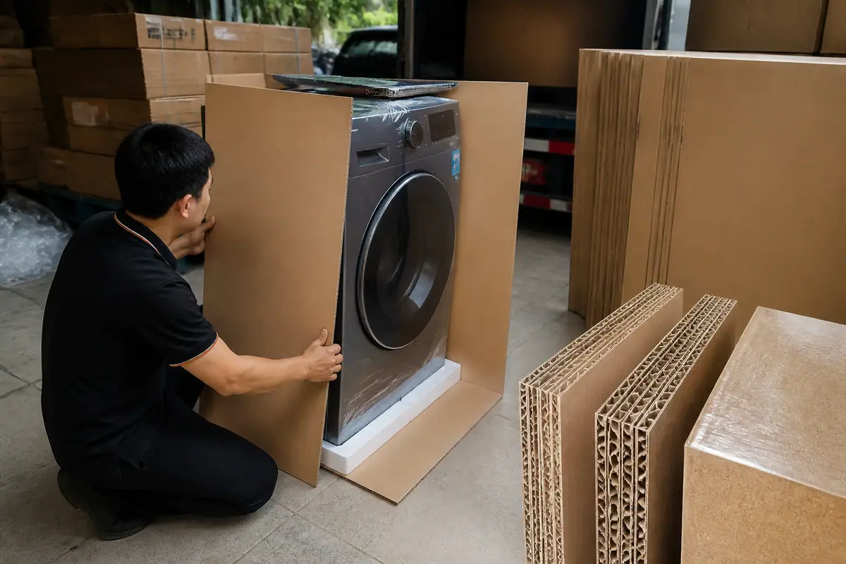 Chất Liệu Và Cấu Tạo Thùng Carton Đựng Máy Giặt