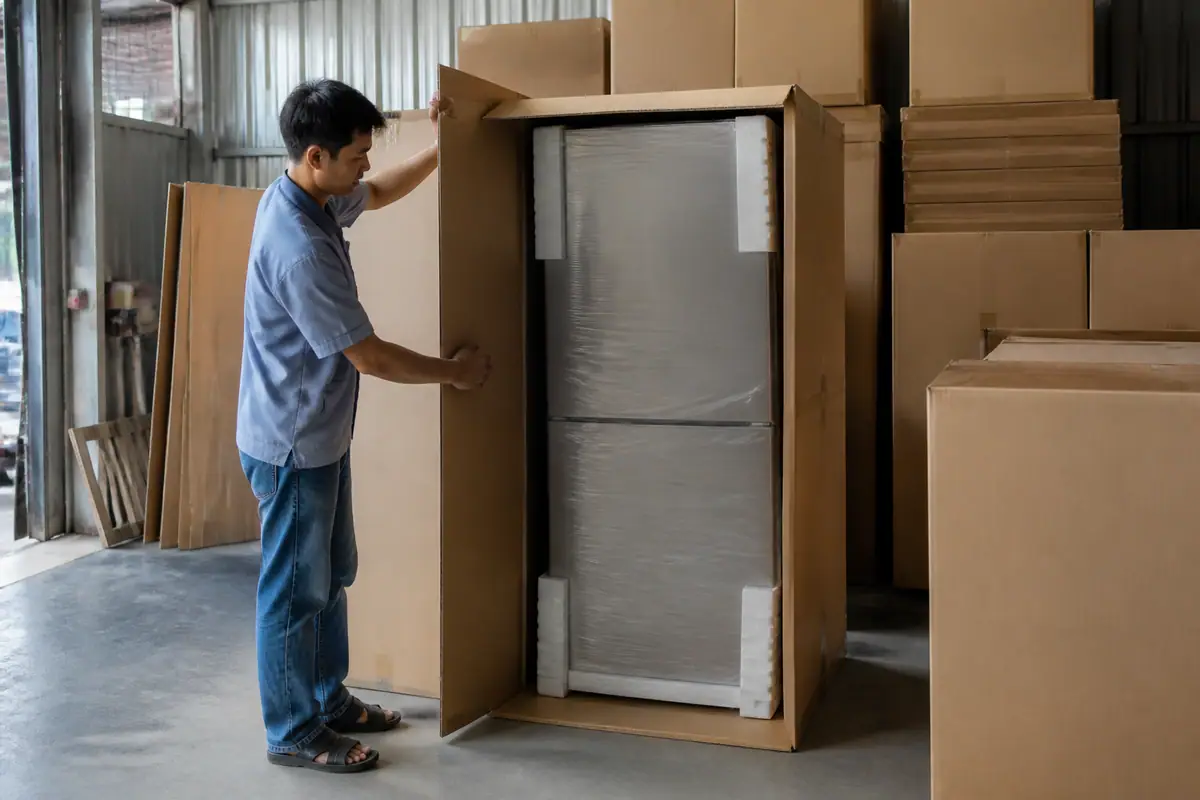 Kích thước thùng carton đựng tủ lạnh phổ biến theo dung tích
