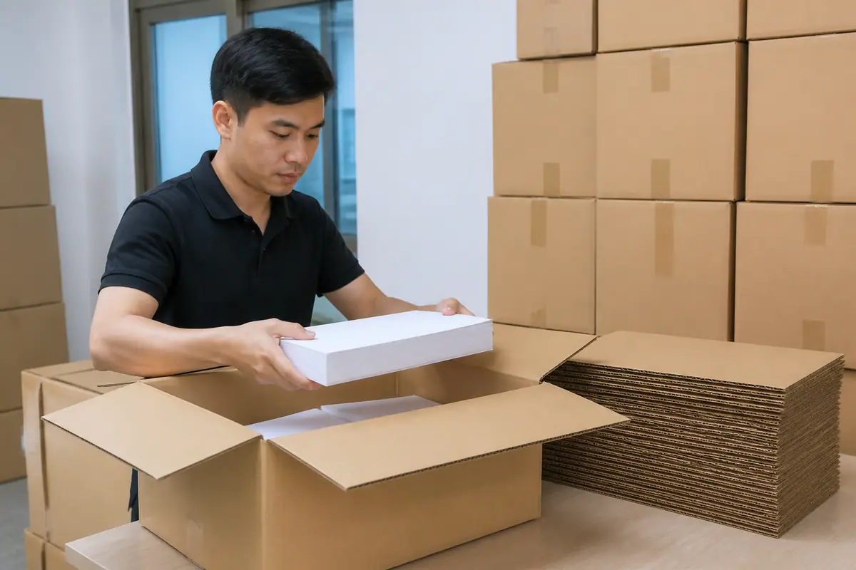 Phân loại thùng carton đựng giấy A4 theo cấu tạo và chất liệu