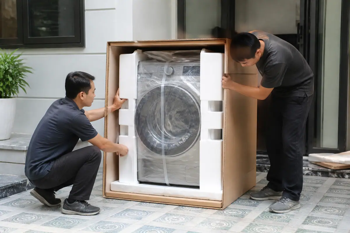 Tại Sao Cần Thùng Carton Chuyên Dụng Cho Máy Giặt? - thùng carton đựng máy giặt