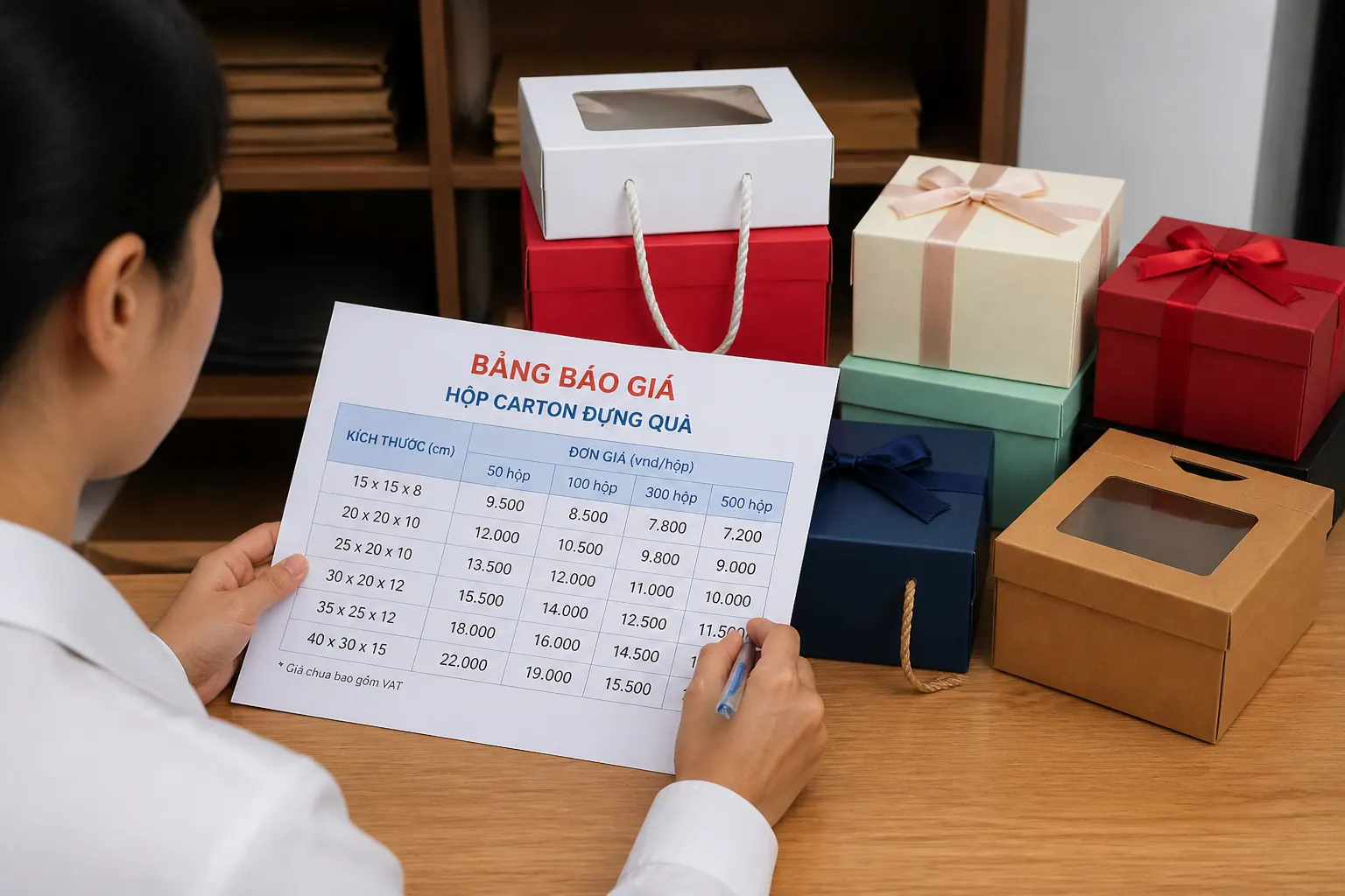 Bảng Báo Giá Hộp Carton Đựng Quà Tham Khảo