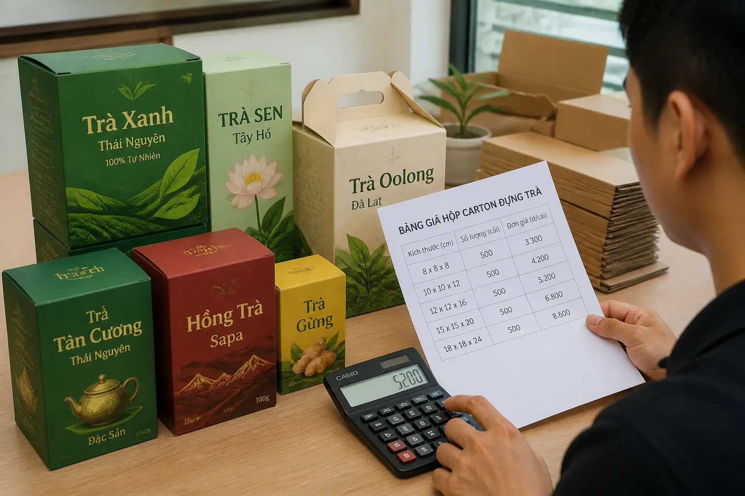Bảng Giá Tham Khảo Hộp Carton Đựng Trà (Cập Nhật 2026)