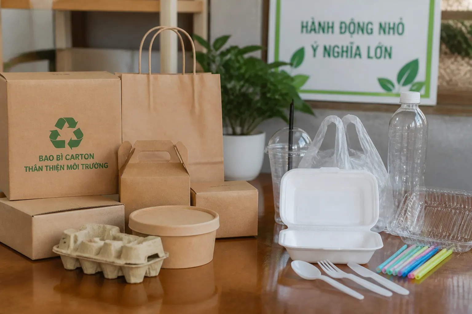 Bảng so sánh chi tiết bao bì carton xanh và bao bìựa | bao bì carton thân thiện môi Bảng so sánh chi tiết bao bì carton xanh và bao bì nhựa - bao bì carton thân thiện môi trường