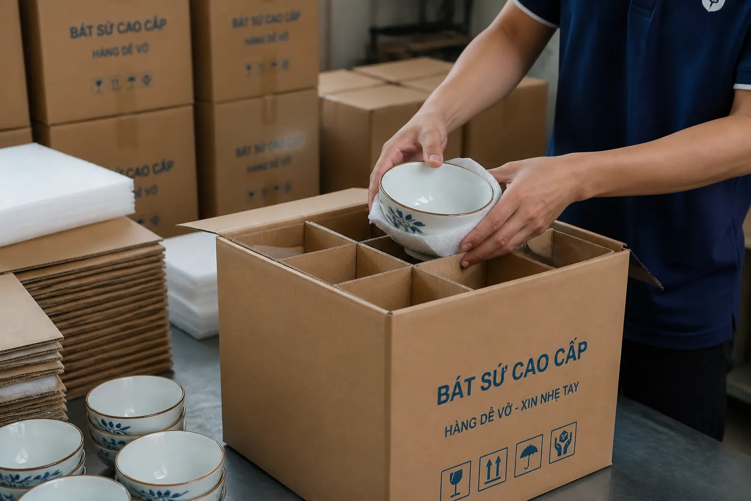 Bao bì carton gốm sứ – Giải pháp đóng gói an toàn cho sản phẩm dễ vỡ