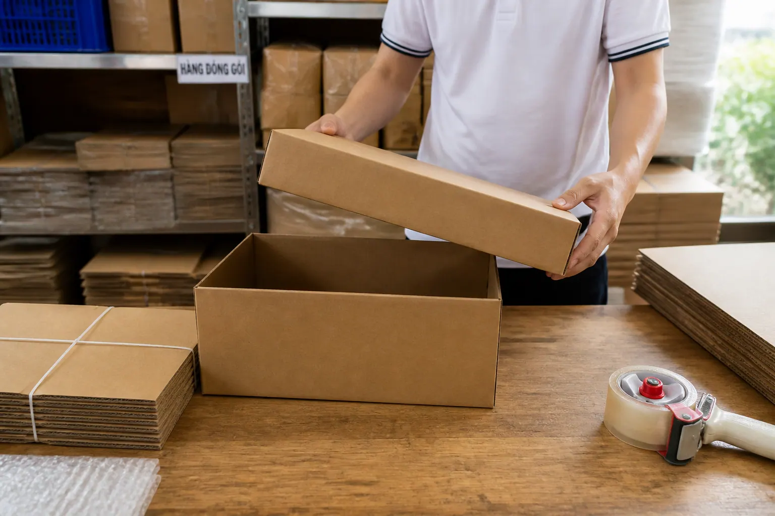 Cấu tạo và chất liệu của hộp carton nắp rời
