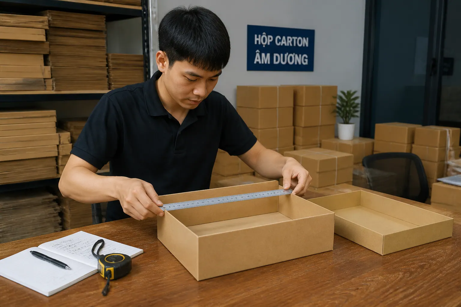 Chọn kích thước chuẩn - hộp carton âm dương