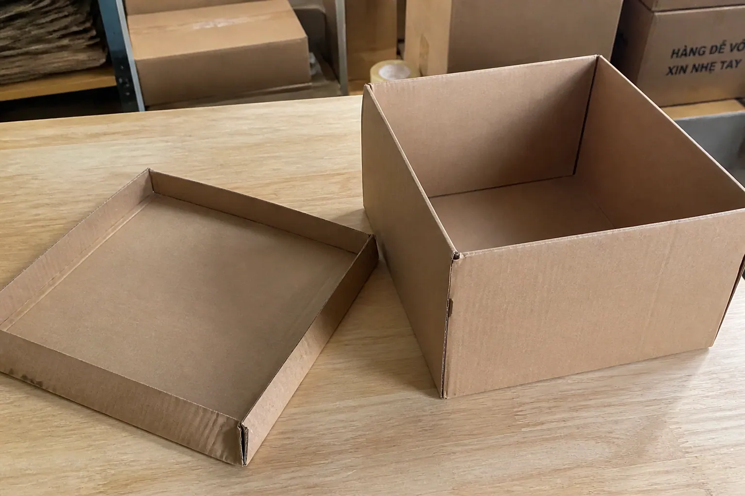 Hạn chế cần cân nhắc - hộp carton nắp rời