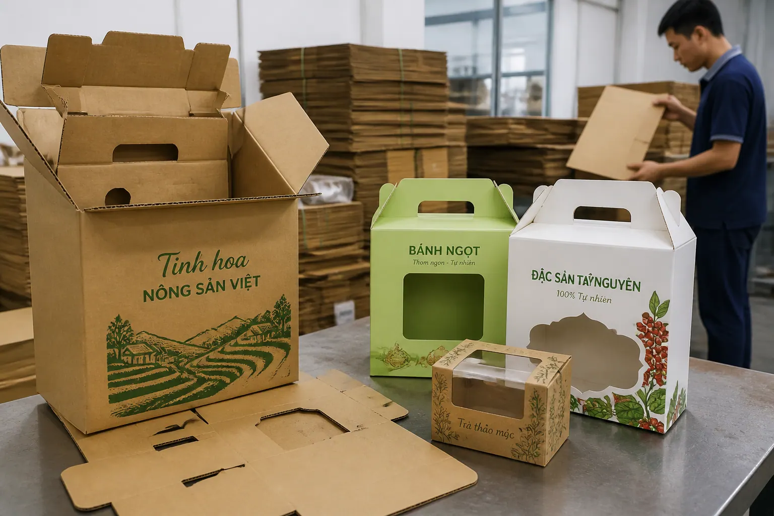 Hộp carton bế khuôn là gì? Quy trình, ứng dụng và lưu ý khi đặt hàng
