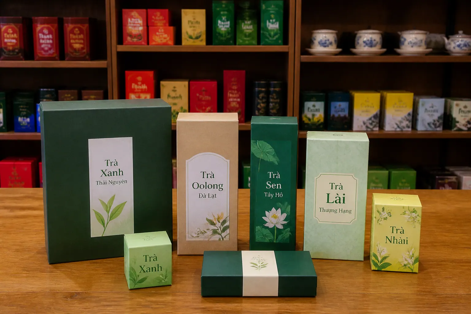 Kích Thước và Cấu Trúc Hộp Theo Loại Trà - hộp carton đựng trà