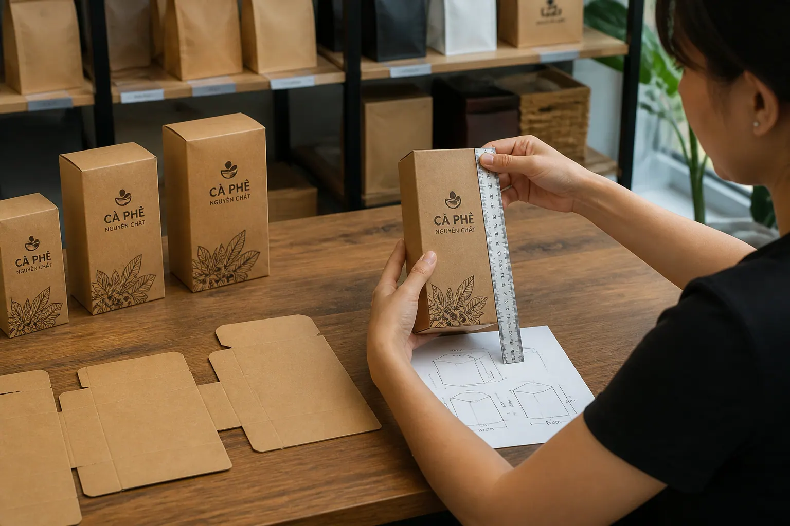 Kích Thước Và Quy Cách - hộp carton đựng cà phê