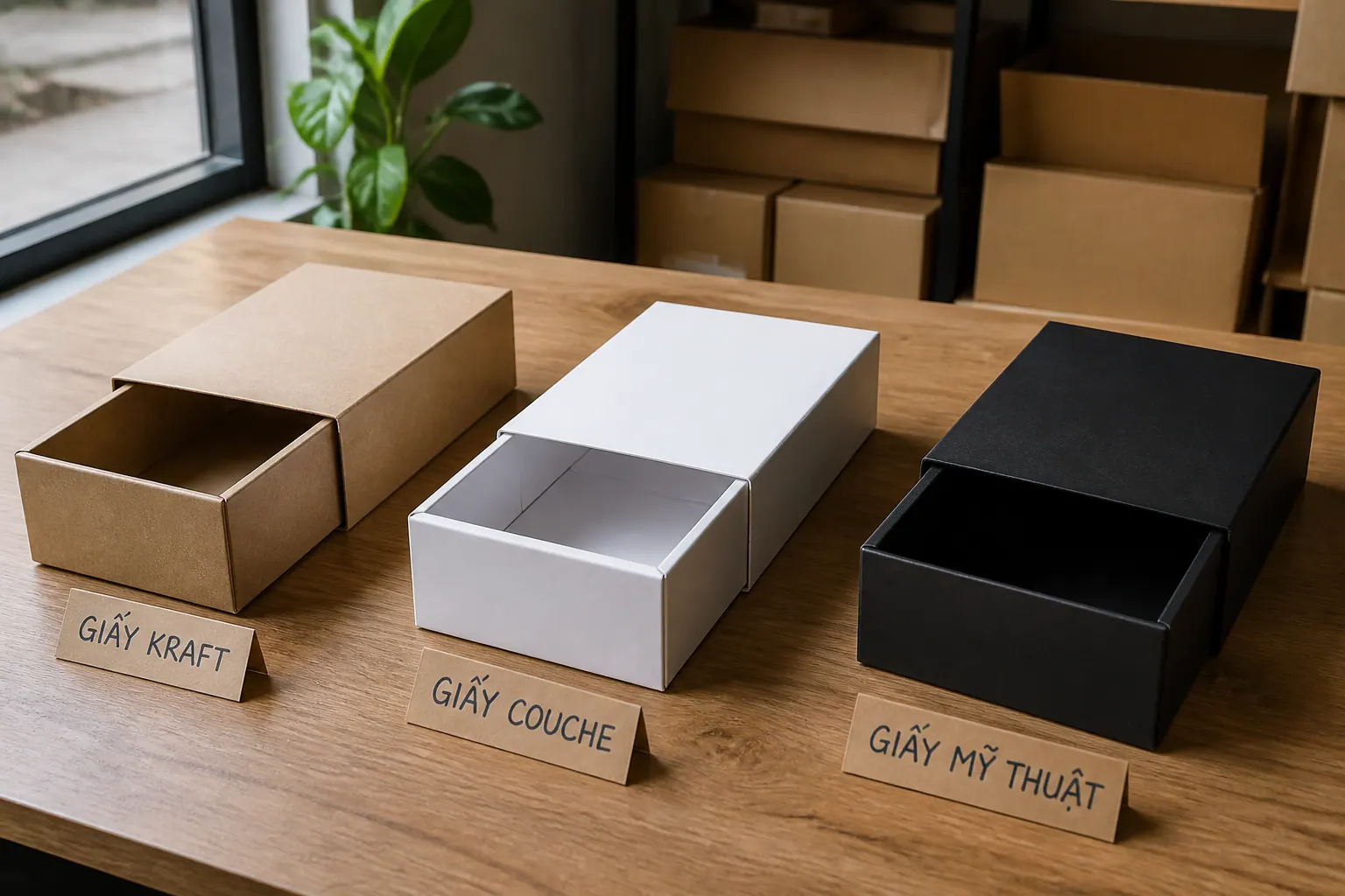 Phân loại theo chất liệu - hộp carton âm dương