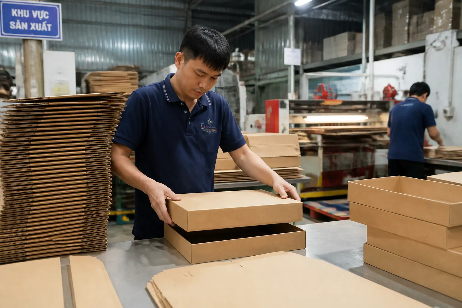Quy trình sản xuất hộp carton âm dương tại Bắc Trường Sơn