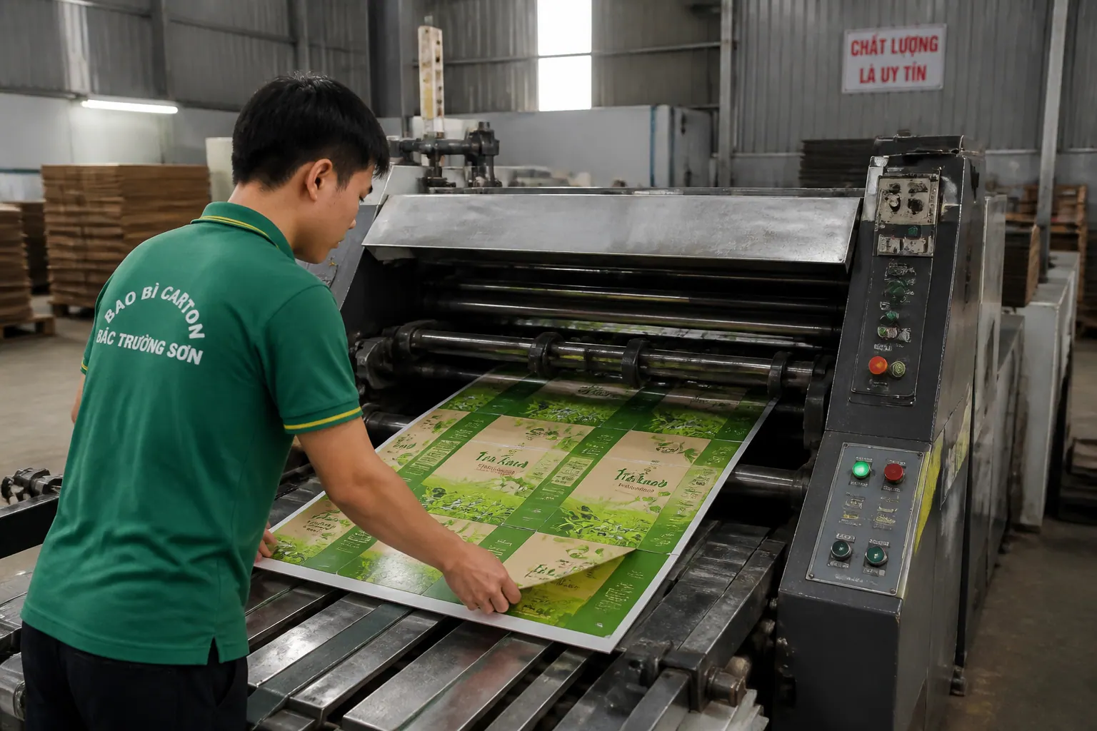 Quy Trình Sản Xuất Hộp Carton Đựng Trà Tại Bao Bì Carton Bắc Trường Sơn
