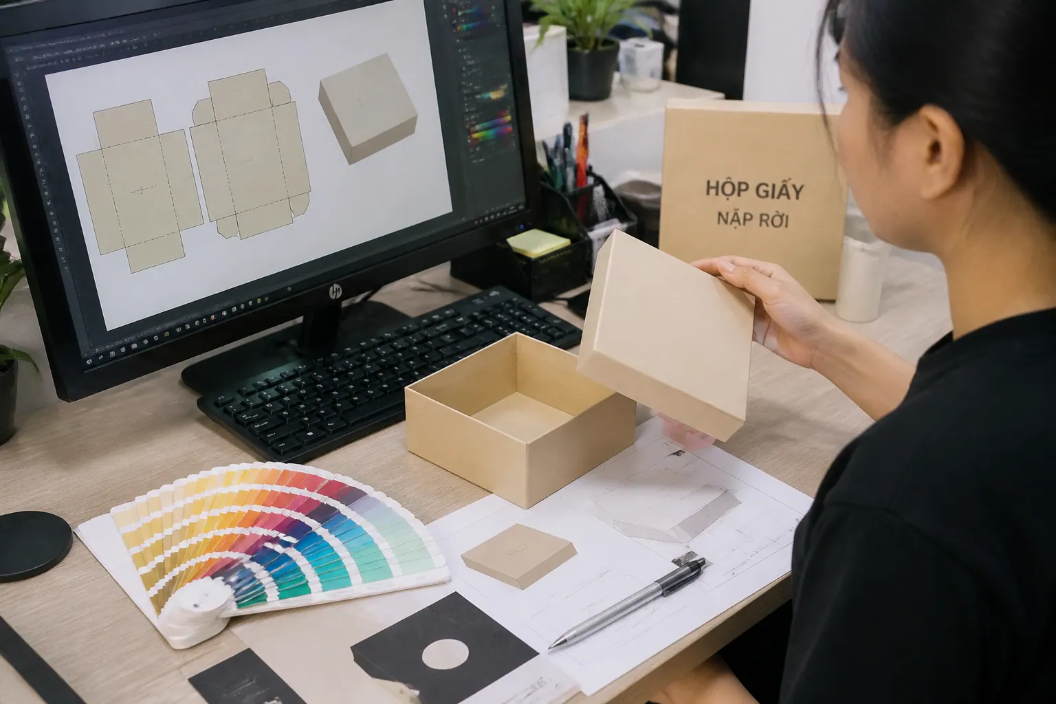Yêu cầu in ấn và thiết kế - hộp carton nắp rời